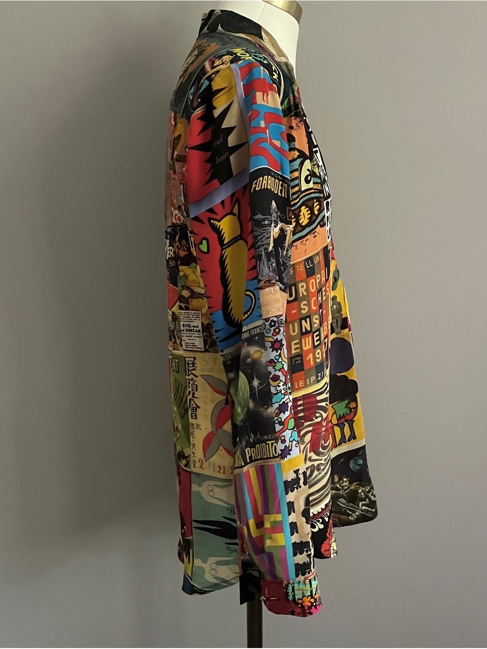 Unbreak.IT Colourful Pop Art Postcard Print Silk Tunic Blouse - Small - Picture 5 of 16